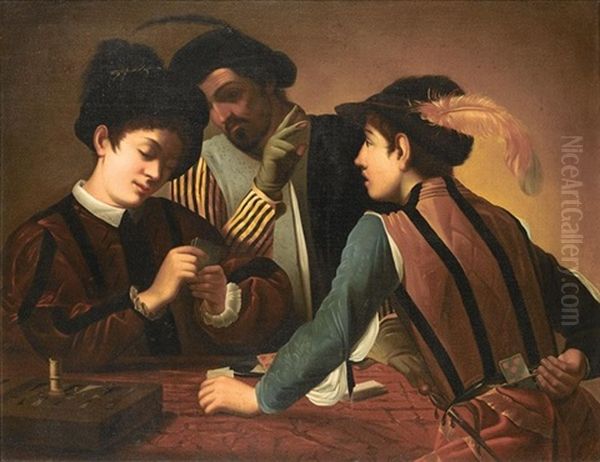 The Cardplayers Oil Painting by Michaelangelo Merisi Da Caravaggio