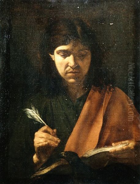 Saint Jean L'evangeliste Oil Painting by Michaelangelo Merisi Da Caravaggio