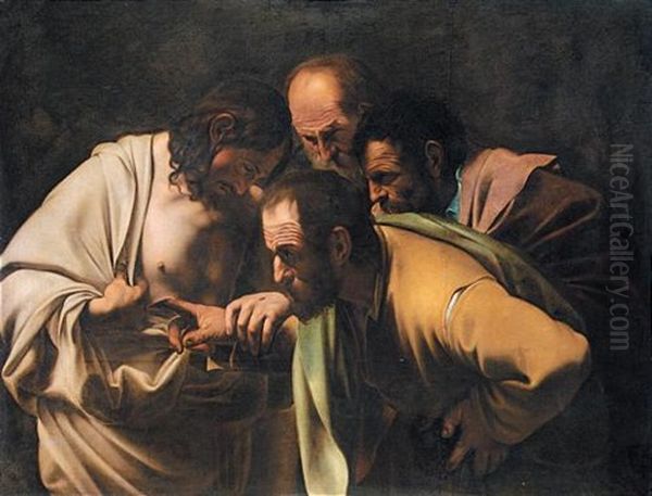 The Incredulity Of St. Thomas Oil Painting by Michaelangelo Merisi Da Caravaggio