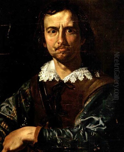 Ritratto Di Gentiluomo, A Mezza Figura, Con Una Spada Oil Painting by Michaelangelo Merisi Da Caravaggio