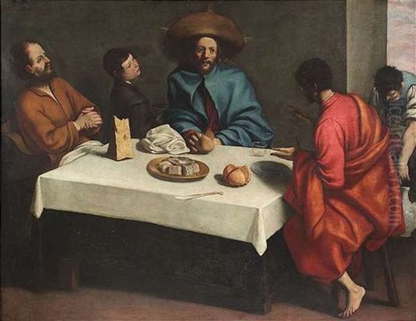 Christus In Emmaus Oil Painting by Michaelangelo Merisi Da Caravaggio