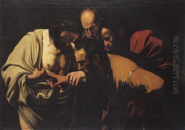 Incredulita Di San Tommaso Oil Painting by Michaelangelo Merisi Da Caravaggio