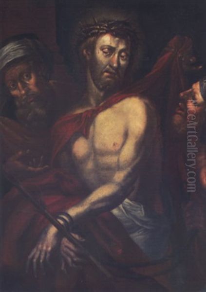 Ecce Homo: Christus, Pilatus Und Scherge Oil Painting by Michaelangelo Merisi Da Caravaggio