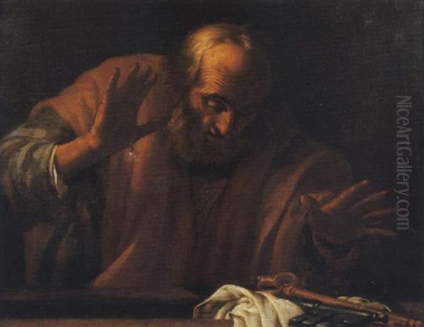 San Pietro Oil Painting by Michaelangelo Merisi Da Caravaggio