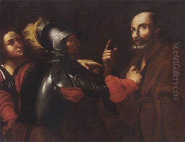 The Denial Of Saint Peter Oil Painting by Michaelangelo Merisi Da Caravaggio