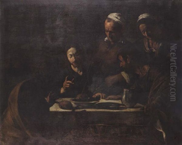 The Supper At Emmaus Oil Painting by Michaelangelo Merisi Da Caravaggio