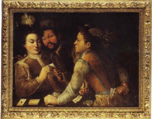 Die Falschspieler Oil Painting by Michaelangelo Merisi Da Caravaggio