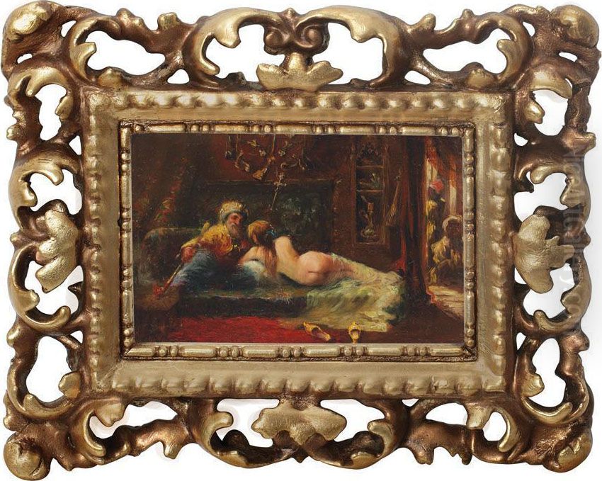 Interior Oriental Oil Painting by Theodor Aman