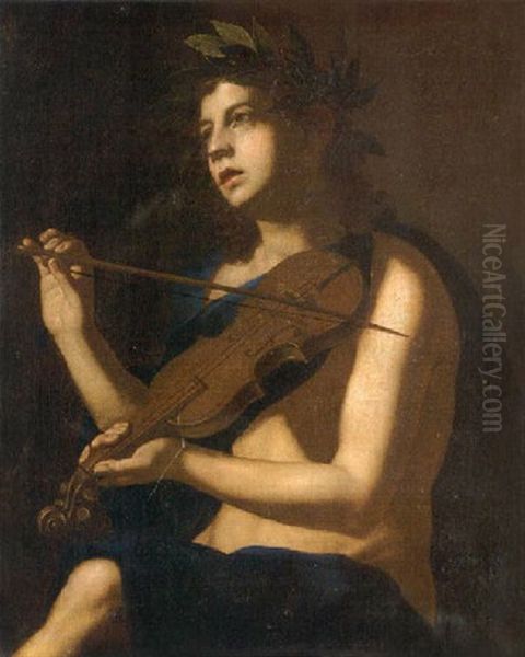 Halbbildnis Eines Junglings Mit Violine Oil Painting by Michaelangelo Merisi Da Caravaggio