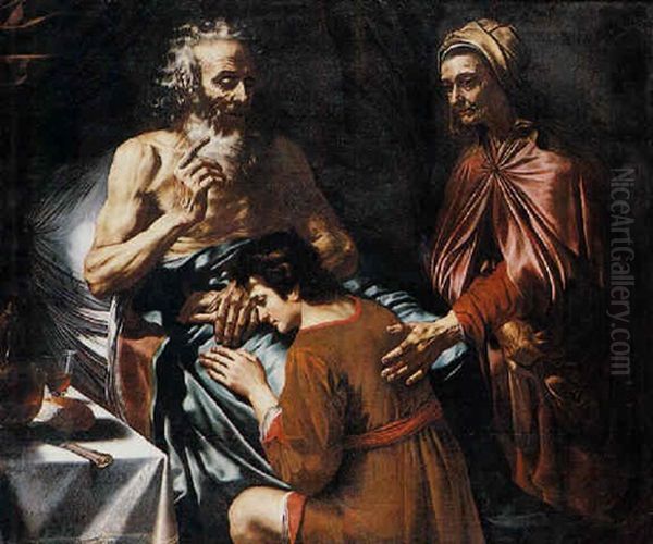 Isacco E Giacobbe Oil Painting by Michaelangelo Merisi Da Caravaggio
