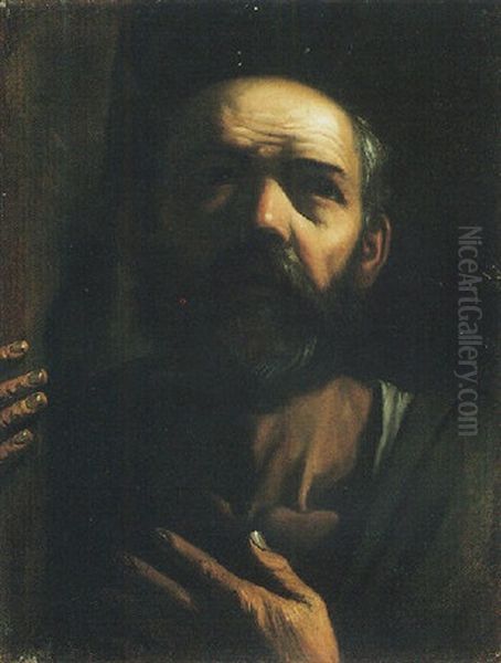 A Man In Raking Light Oil Painting by Michaelangelo Merisi Da Caravaggio