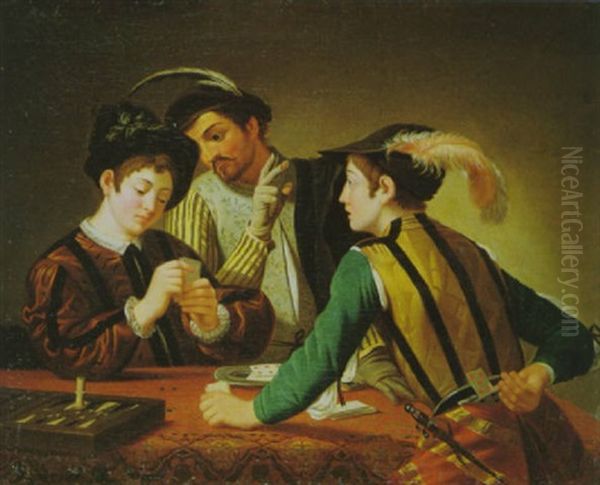 Die Kartenspieler Oil Painting by Michaelangelo Merisi Da Caravaggio