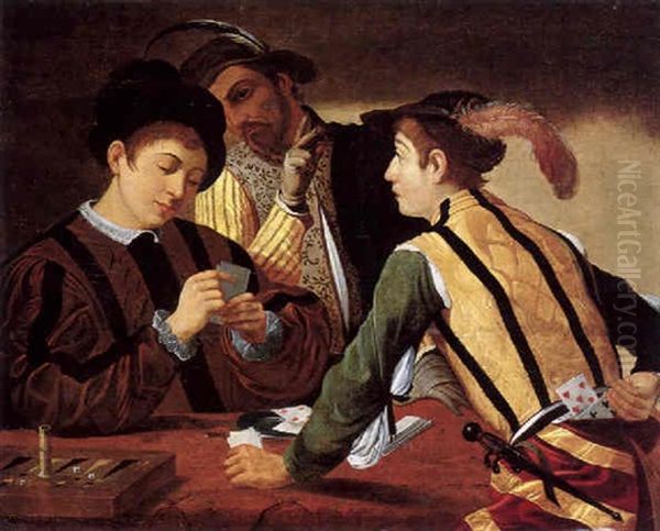 Die Kartenspieler Oil Painting by Michaelangelo Merisi Da Caravaggio
