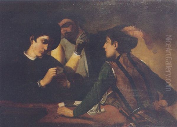 The Card Players Oil Painting by Michaelangelo Merisi Da Caravaggio