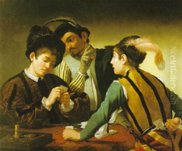 Falskspelarna Oil Painting by Michaelangelo Merisi Da Caravaggio