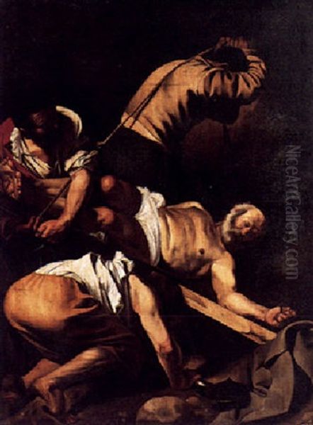 The Crucifixion Of Saint Peter Oil Painting by Michaelangelo Merisi Da Caravaggio