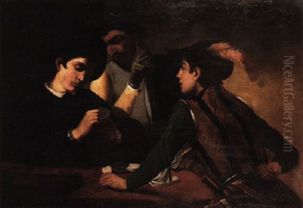 The Card Players Oil Painting by Michaelangelo Merisi Da Caravaggio