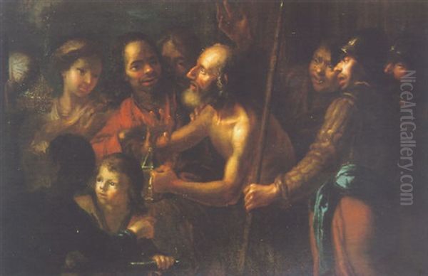 Diogenes Searching For An Honest Man Oil Painting by Michaelangelo Merisi Da Caravaggio