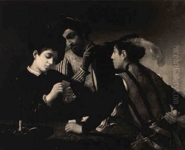 The Cardplayers Oil Painting by Michaelangelo Merisi Da Caravaggio
