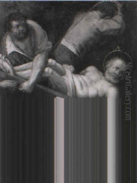 The Crucifixion Of St. Peter Oil Painting by Michaelangelo Merisi Da Caravaggio