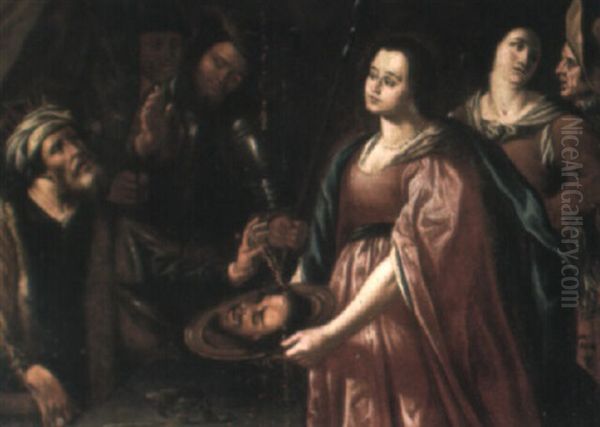 Salome With The Head Of Saint John The Baptist Oil Painting by Michaelangelo Merisi Da Caravaggio