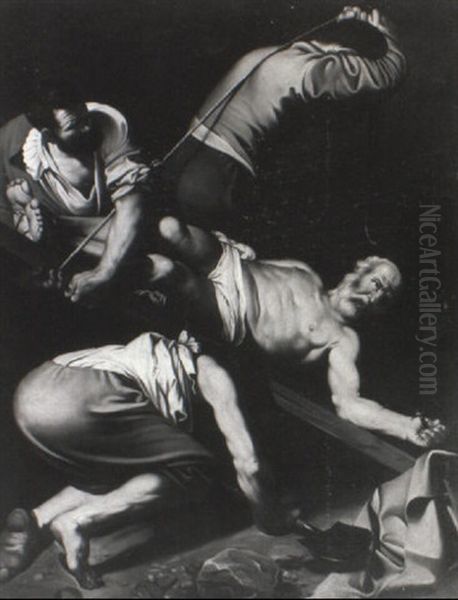 The Crucifixion Of Saint Peter Oil Painting by Michaelangelo Merisi Da Caravaggio
