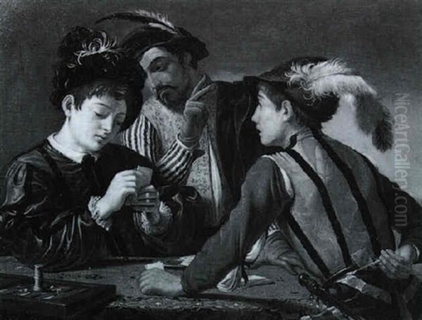 Die Falschspieler (i Bari) Oil Painting by Michaelangelo Merisi Da Caravaggio