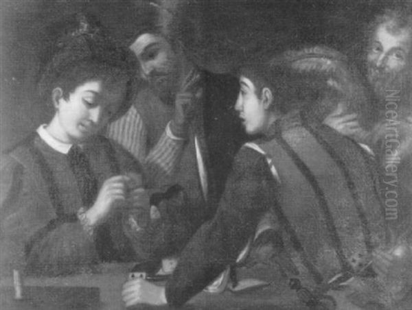 The Card Sharpers Oil Painting by Michaelangelo Merisi Da Caravaggio