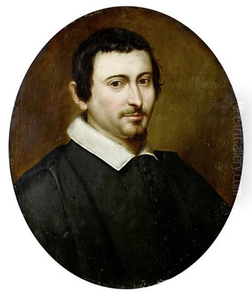 Portrait Of A Gentleman In Black Costume Oil Painting by Giovanni Battista Carboni