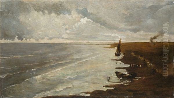 Marina Oil Painting by Filippo Carcano