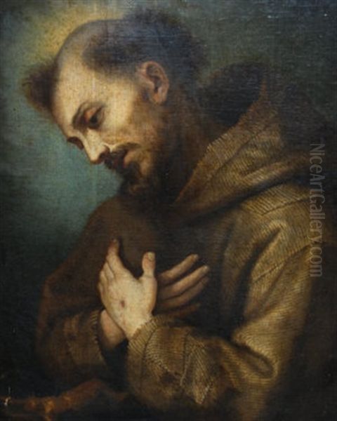 A Praying Saint Oil Painting by Lodovico Cardi Cigoli