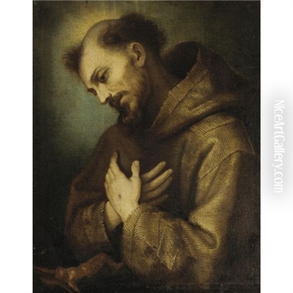 Saint Francis In Meditation Oil Painting by Lodovico Cardi Cigoli