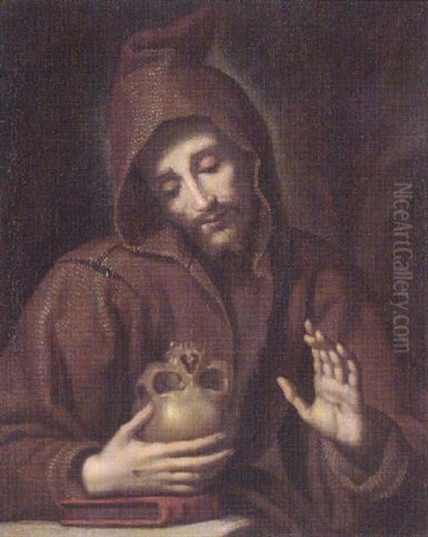 Saint Francis Of Assisi Contemplating A Skull Oil Painting by Lodovico Cardi Cigoli