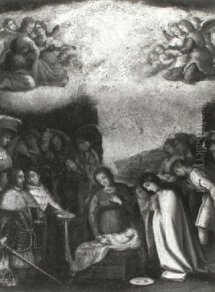 The Madonna And Child Adored By St. Lucy And Other Saints Oil Painting by Lodovico Cardi Cigoli