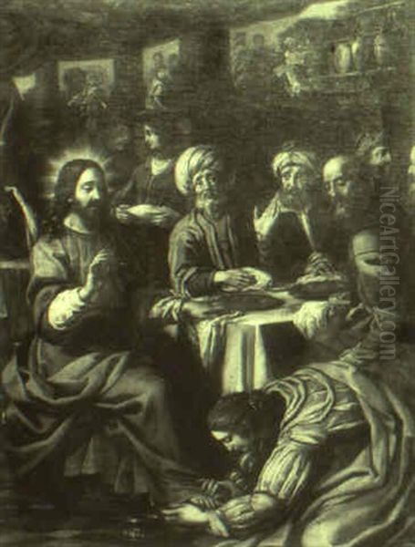 Supper At The House Of Simon The Parisee With Mary Magdalen And Christ Oil Painting by Lodovico Cardi Cigoli