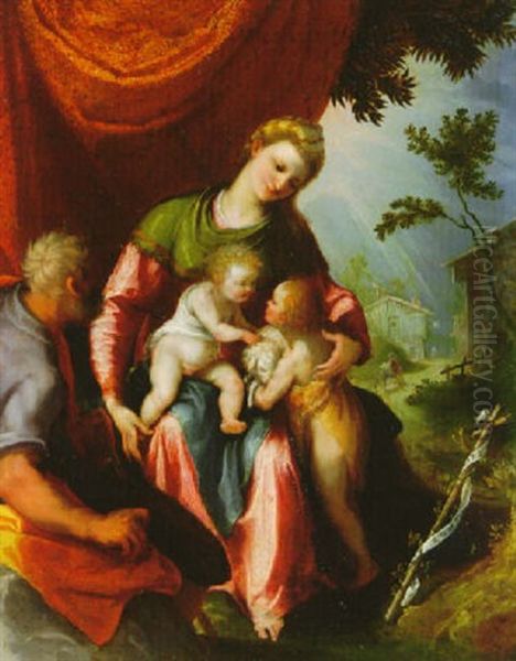 The Holy Family With Saint John The Baptist Oil Painting by Lodovico Cardi Cigoli