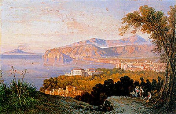 Paesaggio Della Penisola Sorrentina Oil Painting by Consalvo Carelli