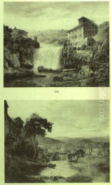 Waterfall Near Tivoli Oil Painting by Consalvo Carelli