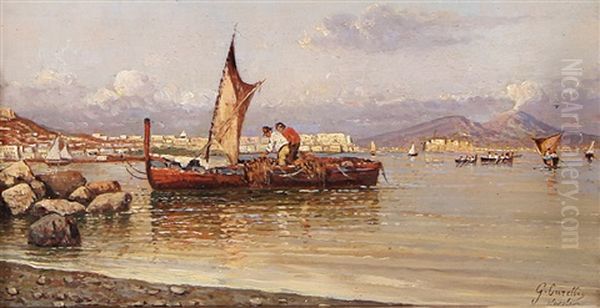 Mergellina Oil Painting by Giuseppe Carelli