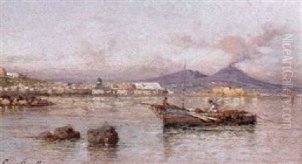 A Bay Near Naples Oil Painting by Giuseppe Carelli