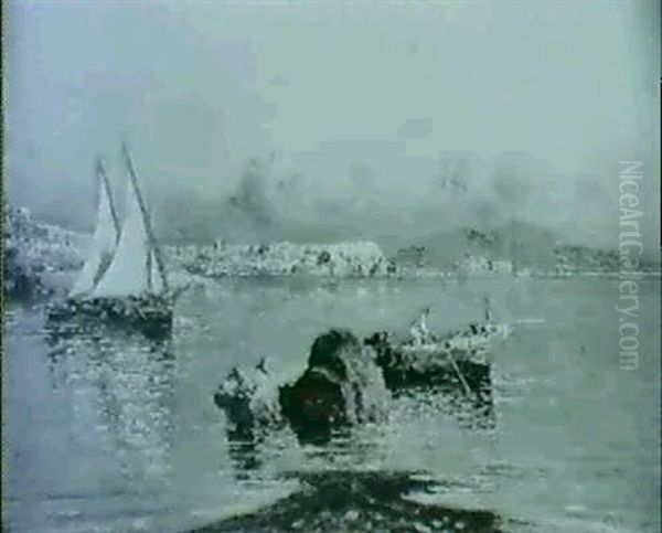 Il Golfo Di Napoli Oil Painting by Giuseppe Carelli