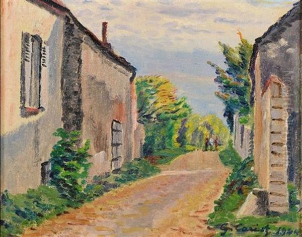 Narrow Street In The Country Oil Painting by Gustave Cariot