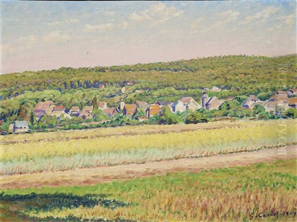 Vue De Village Oil Painting by Gustave Cariot
