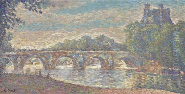 Le Pont Royal, Paris Oil Painting by Gustave Cariot