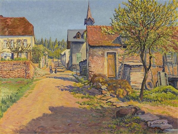 Scene De Village, Georgenborn Oil Painting by Gustave Cariot