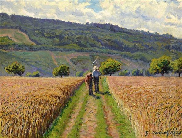 La Fin De La Journee Oil Painting by Gustave Cariot