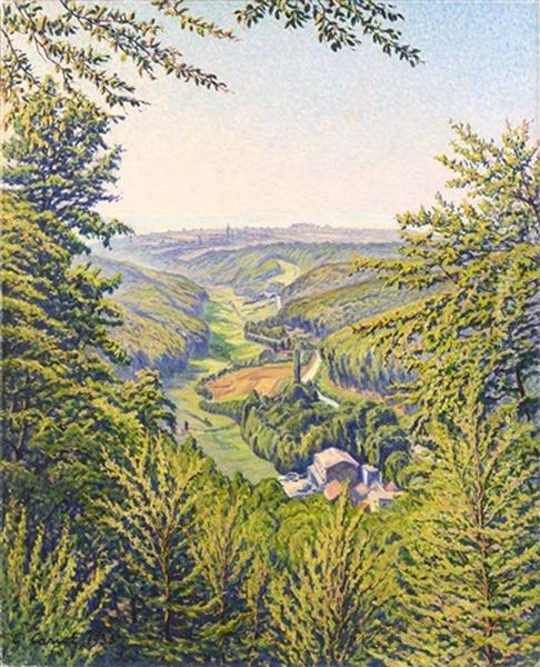 View On The Valley Oil Painting by Gustave Cariot