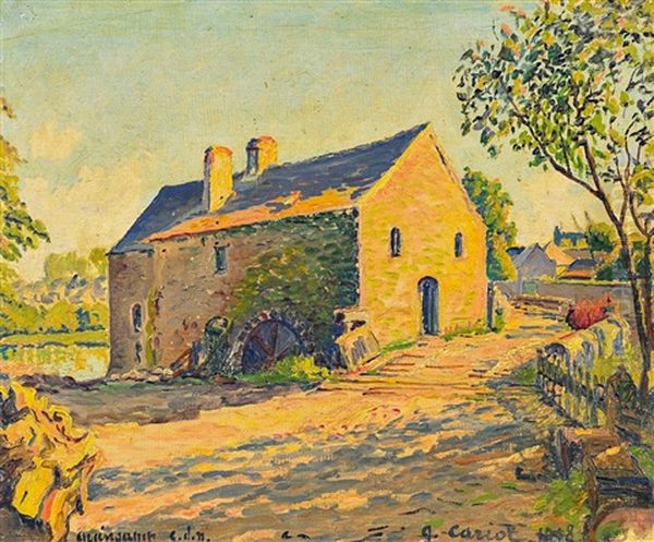 Le Moulin R Eau Oil Painting by Gustave Cariot