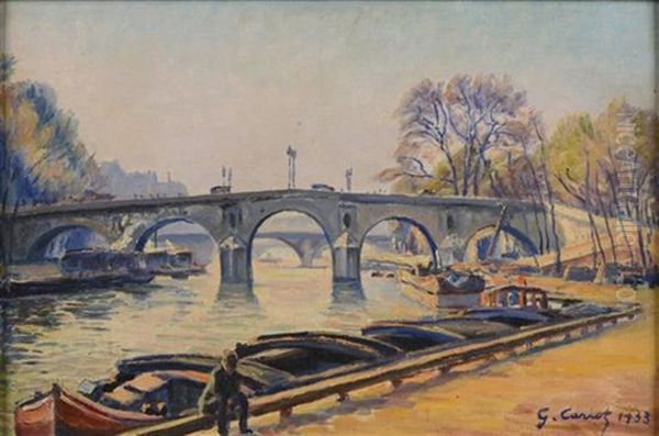 View On The Bridge Oil Painting by Gustave Cariot