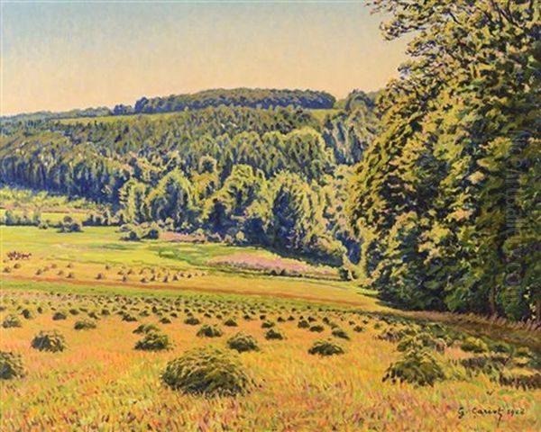 Fields Of Wheat Oil Painting by Gustave Cariot